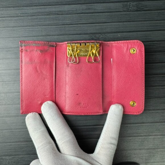 Prada Pink Saffiano Key Case - Picture 3 of 3